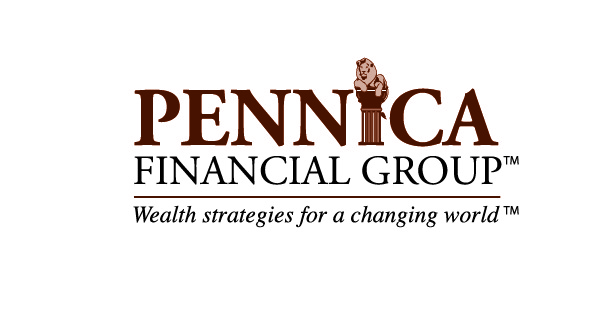 Logo of Pennica Financial Group with a bear on a column. Slogan reads, "Wealth strategies for a changing world.