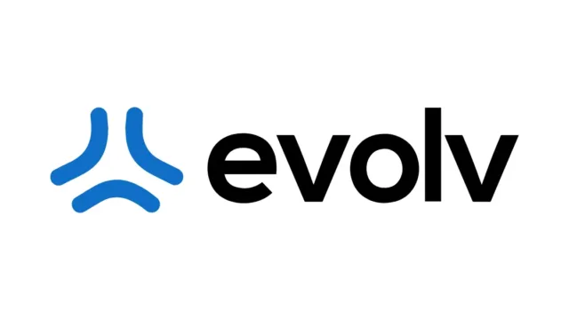 Logo of Evolv with a blue abstract symbol on the left and the word “evolv” in black lowercase letters on the right.